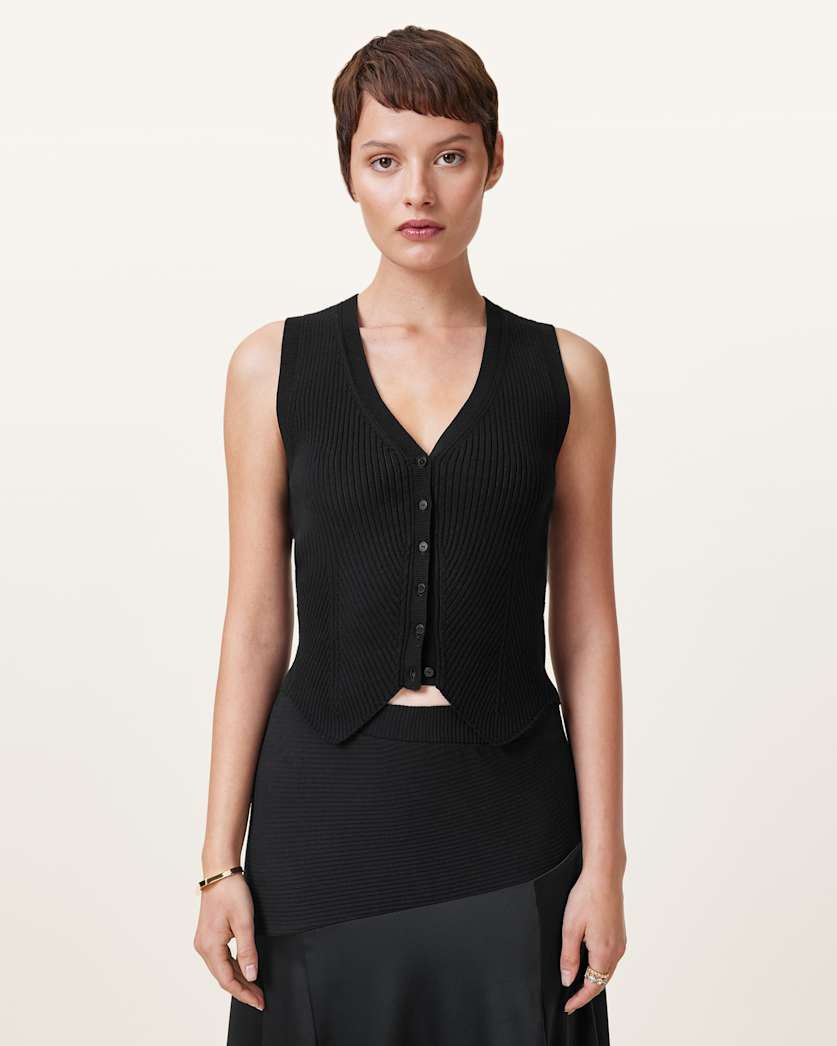 Cruz Ribbed Knitted Waistcoat