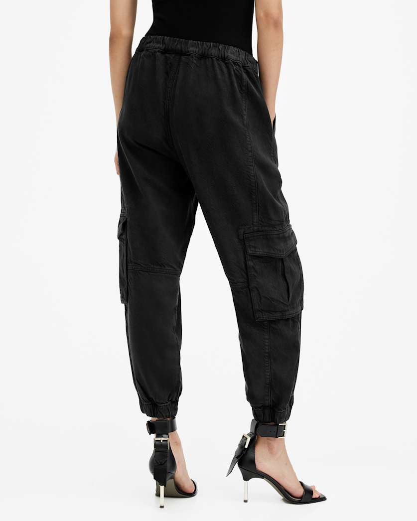 Frieda Tapered Denim Cargo Trousers