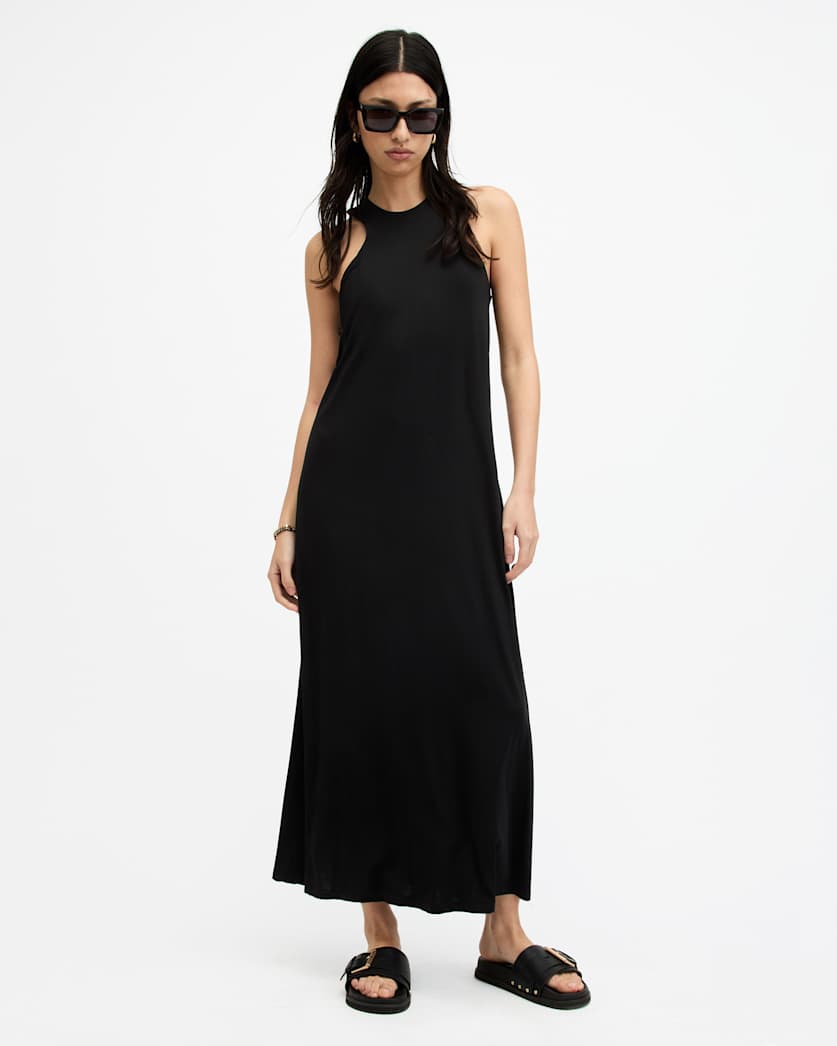Kura Racer Neck Maxi Dress