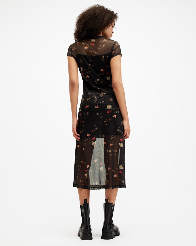 Hanna Short Sleeve Mesh Kora Midi Dress
