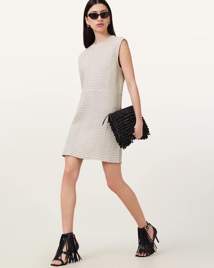 Nessa Woven Leather Mini Dress