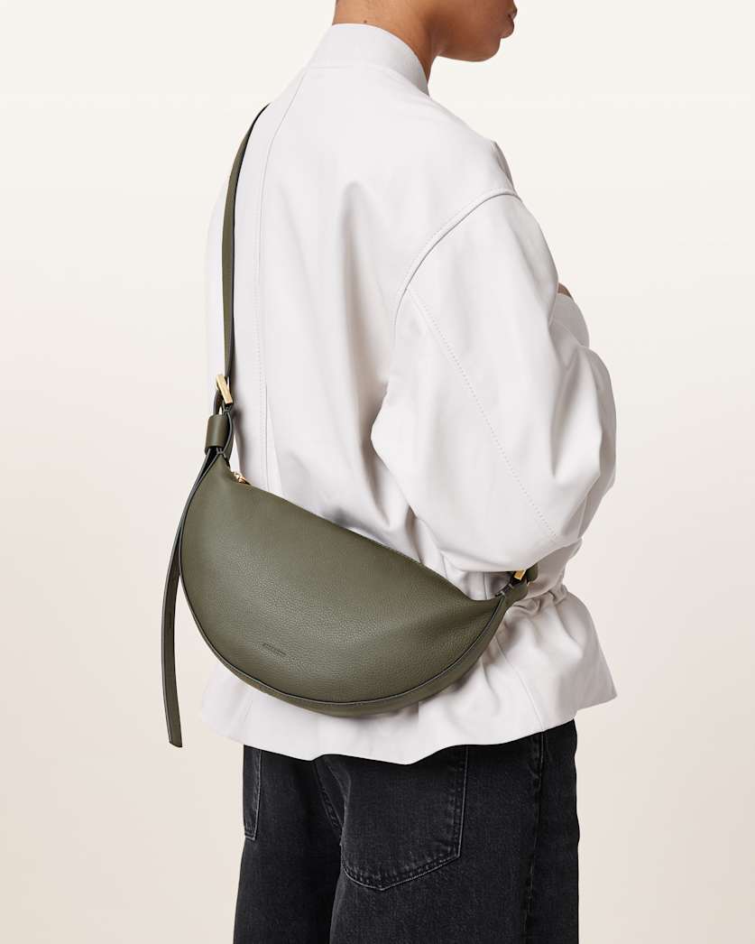 Half Moon Leather Crossbody Bag