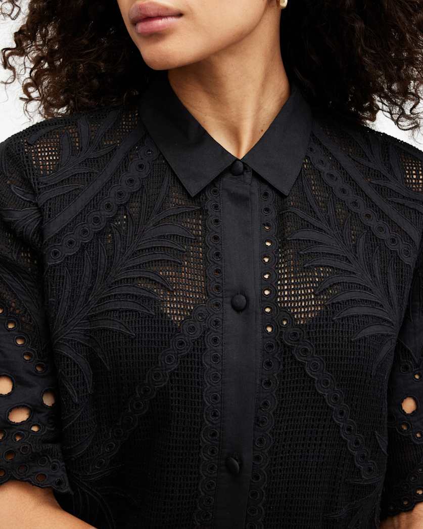 Meria Broderie Midi Dress