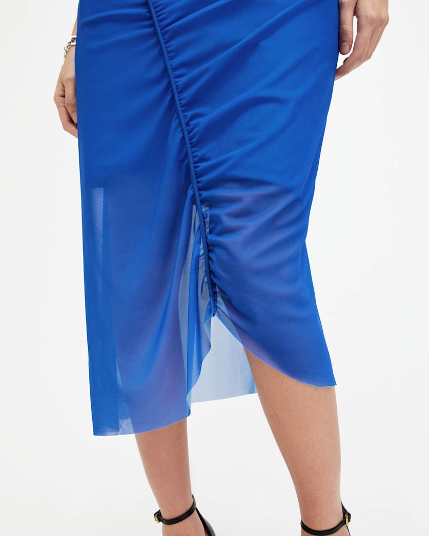 Ulla Mesh Draped Midi Dress