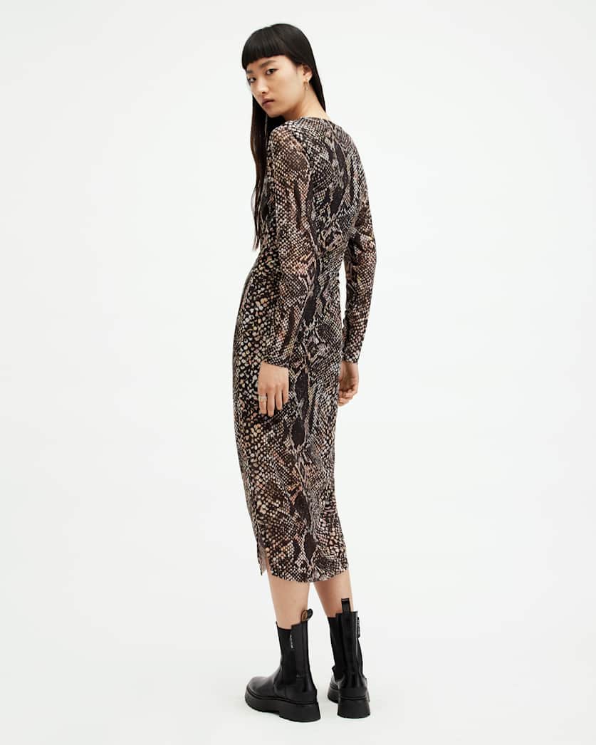 Nora Waima Slim Fit Ruched Midi Dress