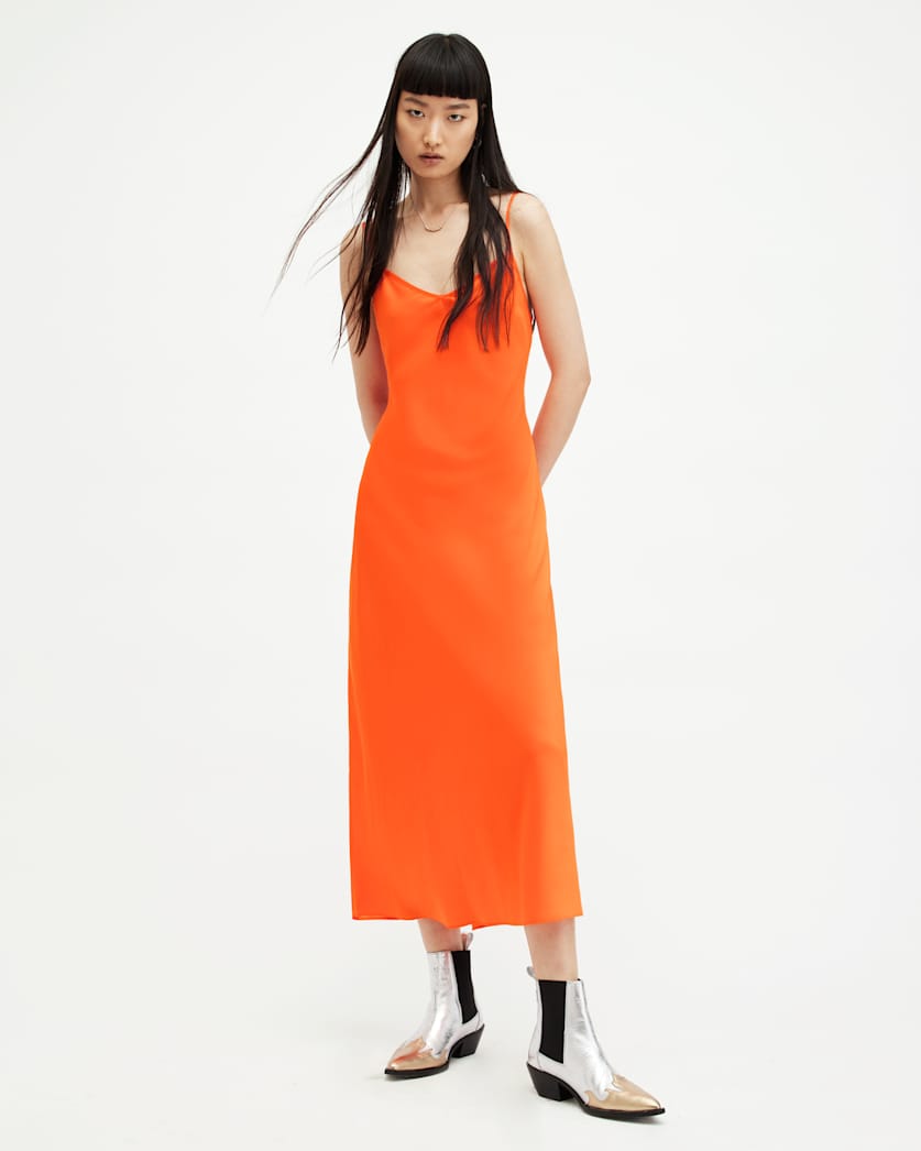 Bryony Slim Fit V-Neck Midi Slip Dress