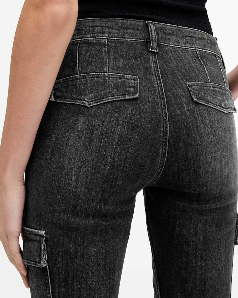 Duran Mid-Rise Skinny Cargo Denim Jeans