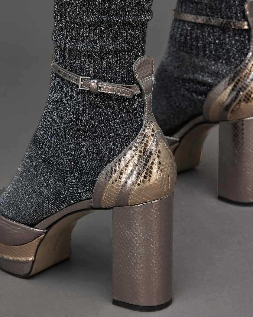 Tia Metallic Platform Heels