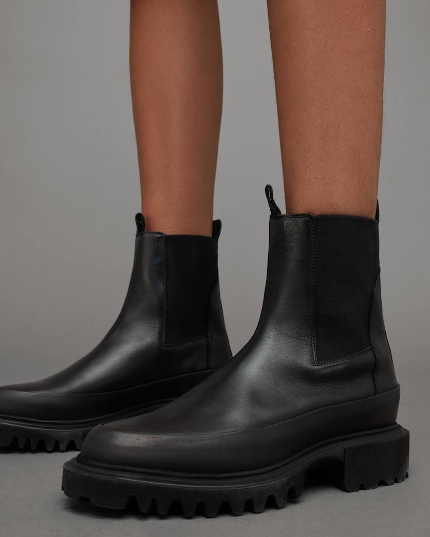 Harlee Chunky Leather Slip On Boots