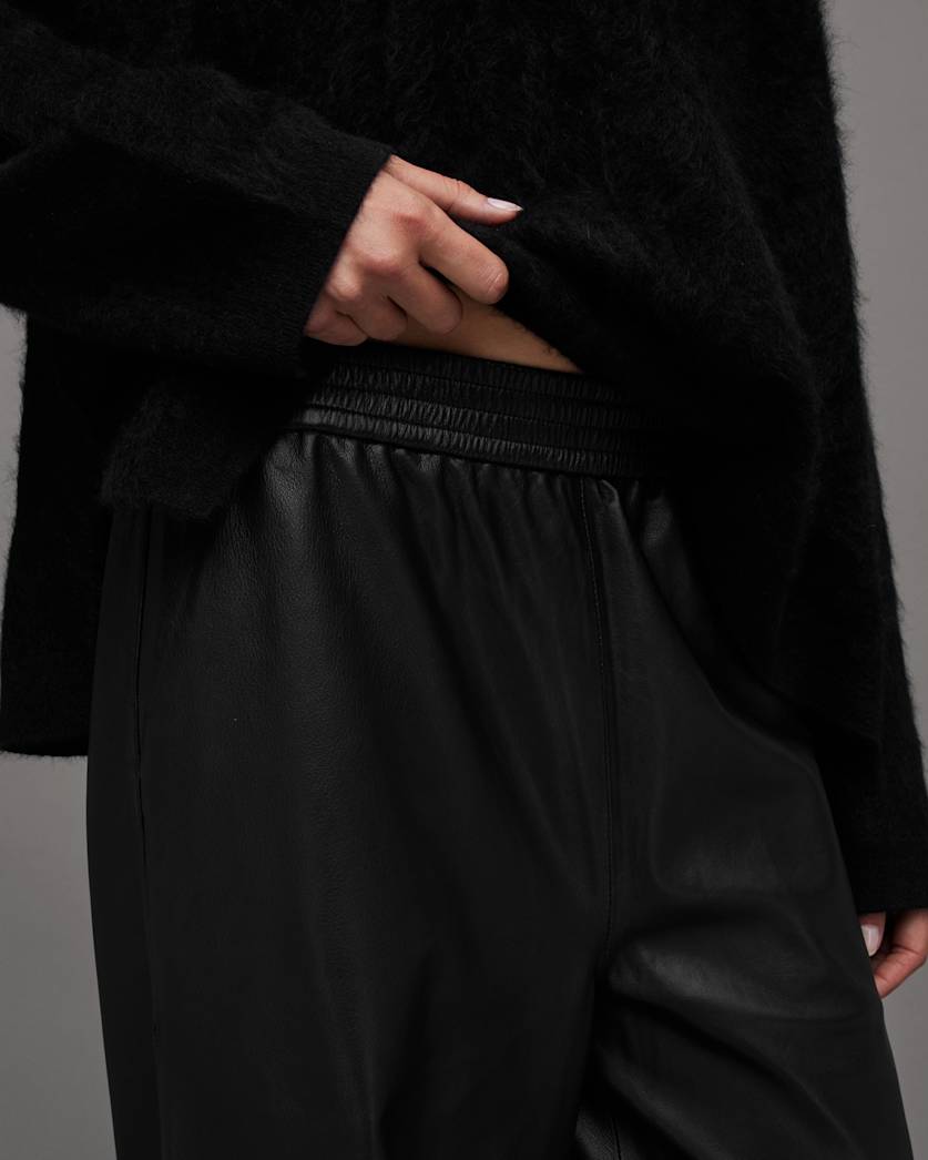 Aspen High-Rise Relaxed Fit Leather Trousers