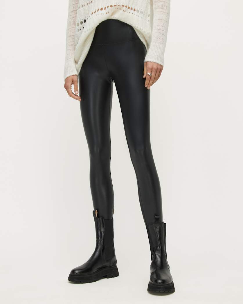 Cora Leather Look High-Rise Leggings