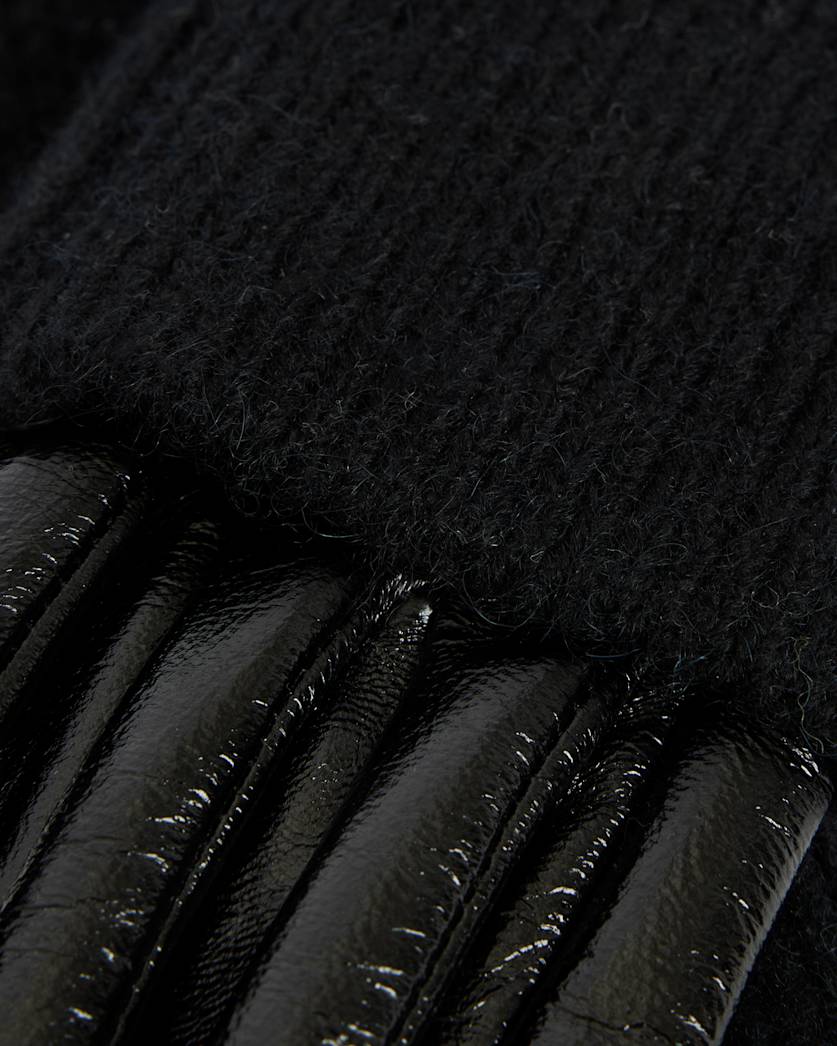 Jesse Leather Knitted Cuff Gloves