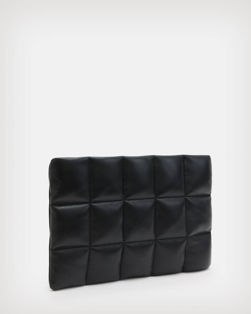 Bettina Leather Quilted Clutch Bag