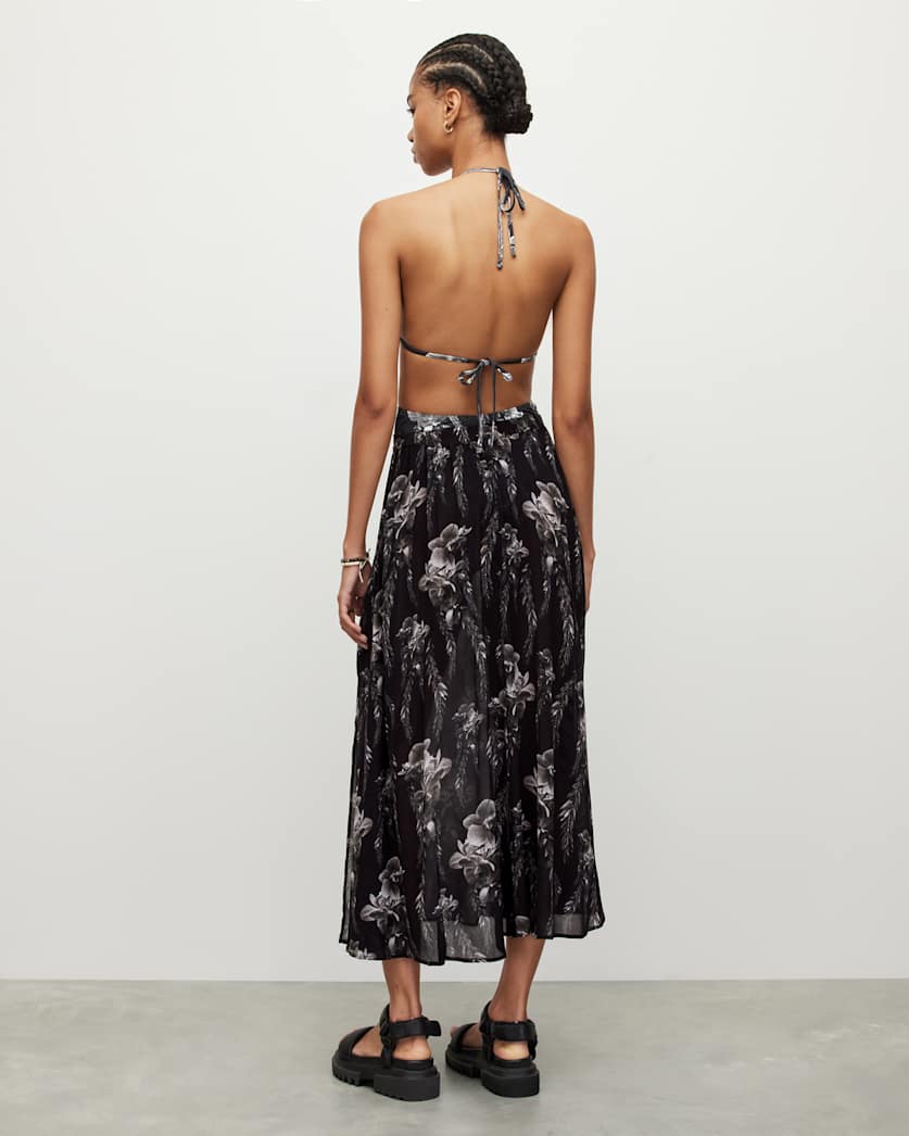 Cari Mia Sarong Front Split Floral Maxi Skirt