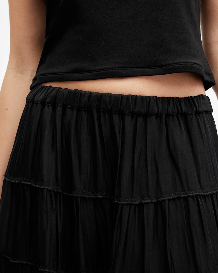Eva Elasticated Waist Tiered Maxi Skirt