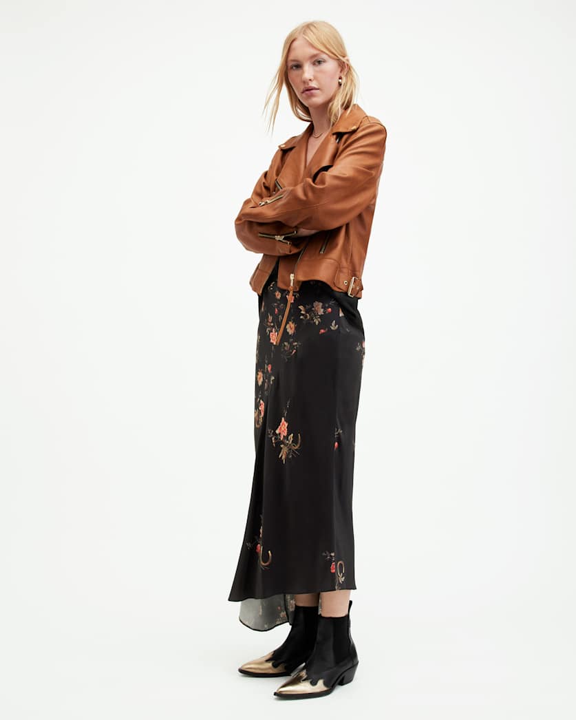 Luisa Tanana Floral Print Midi Skirt