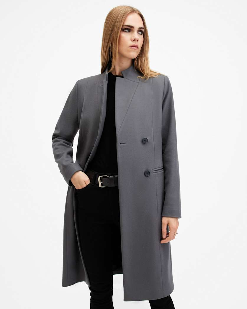 Sidney Wool Cashmere Blend Tailored Coat