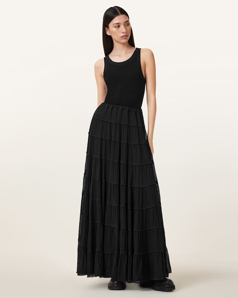 Eva Tiered Midi Skirt