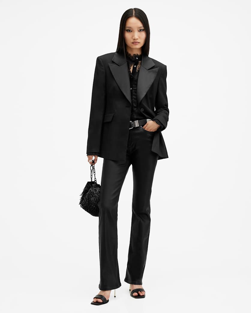 Haldan Slim Bootcut Coated Denim Jeans