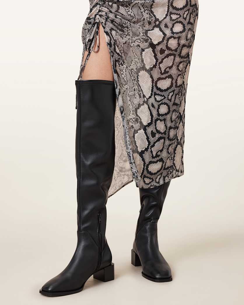 Avril Knee High Leather Boots