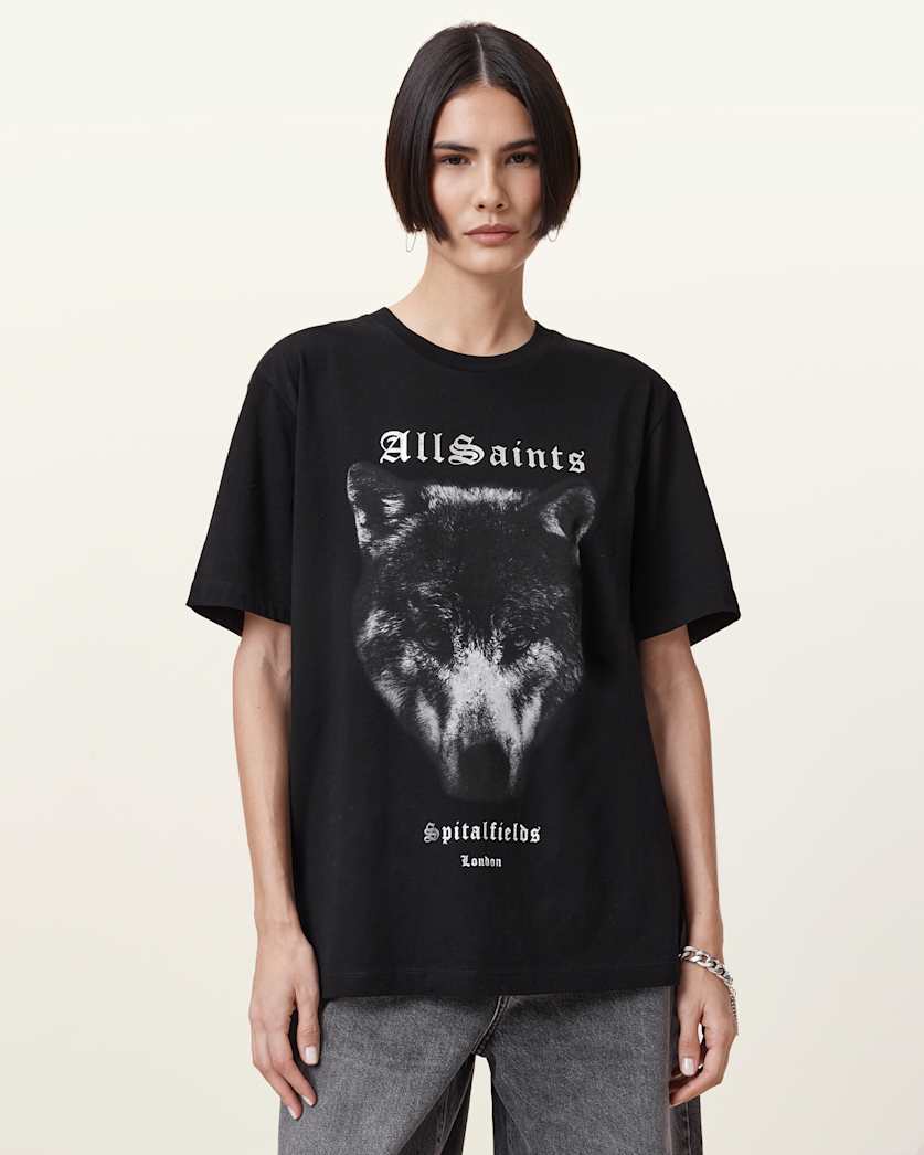 Dawn Wolf Print Relaxed Fit T-Shirt