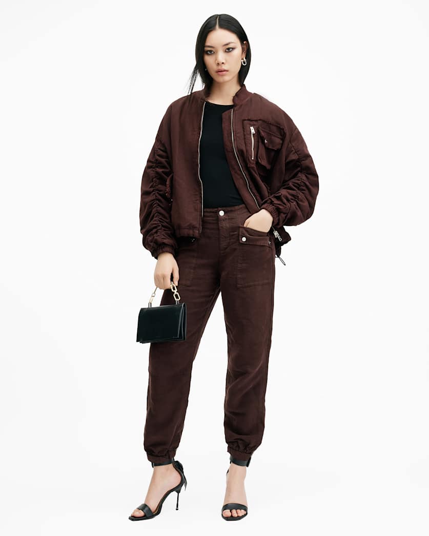 Val Linen Blend Cargo Trousers