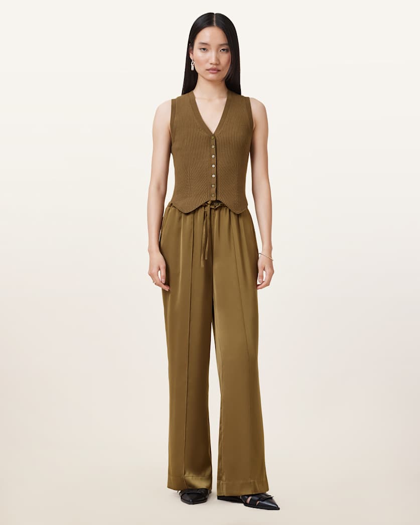 Alba Satin Wide Leg Trousers