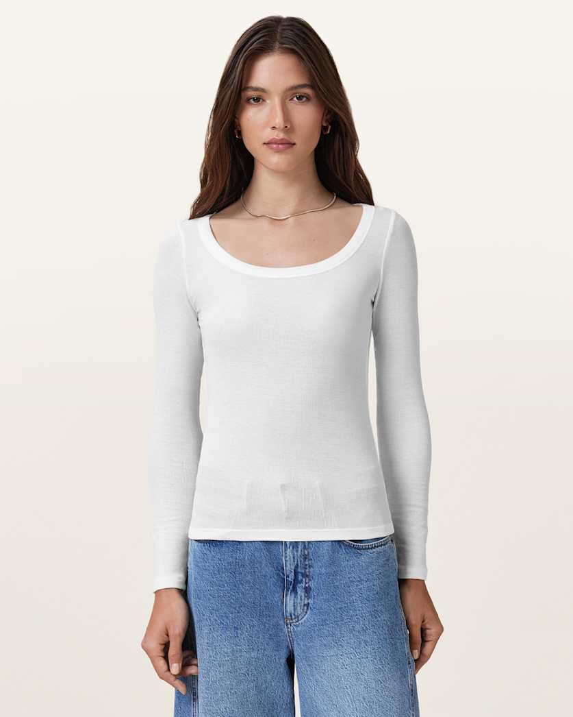 Rina Long Sleeve Scoop Neck T-Shirt