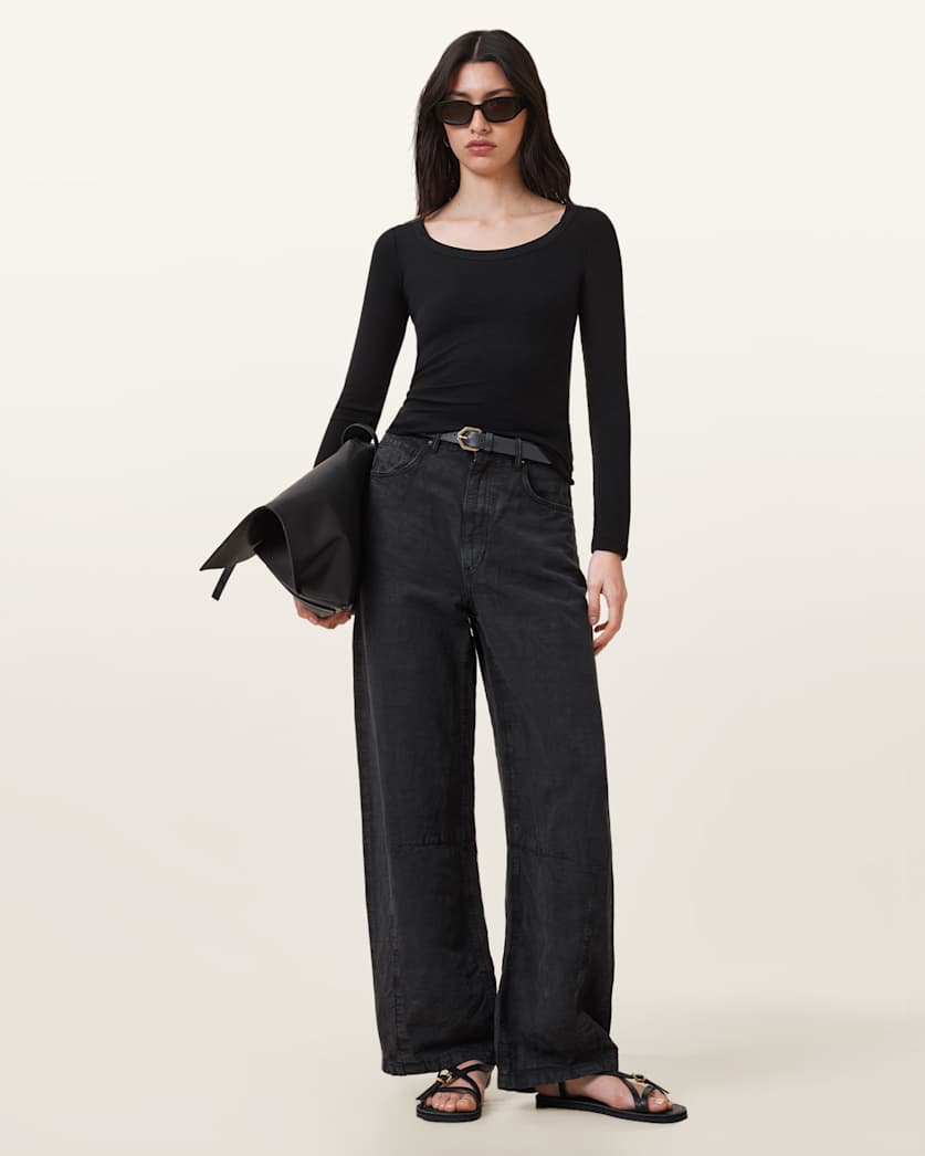 Rina Long Sleeve Scoop Neck T-Shirt