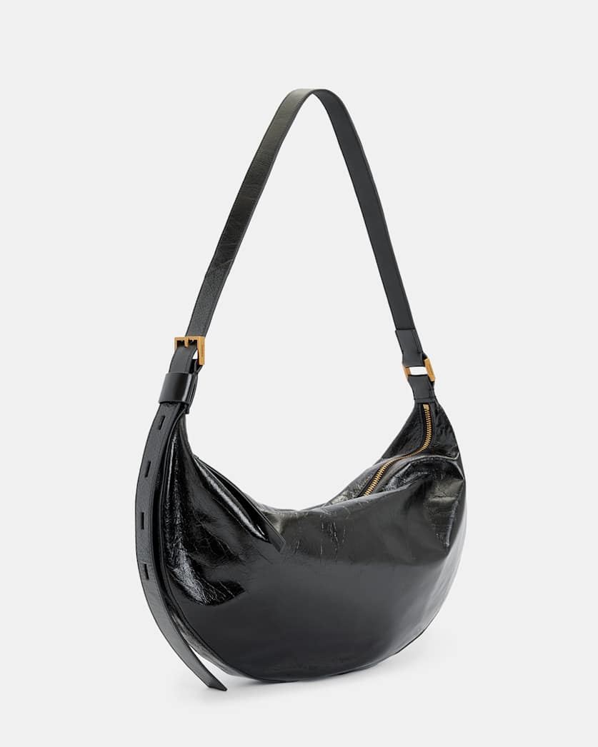 Half Moon Leather Shoulder Bag
