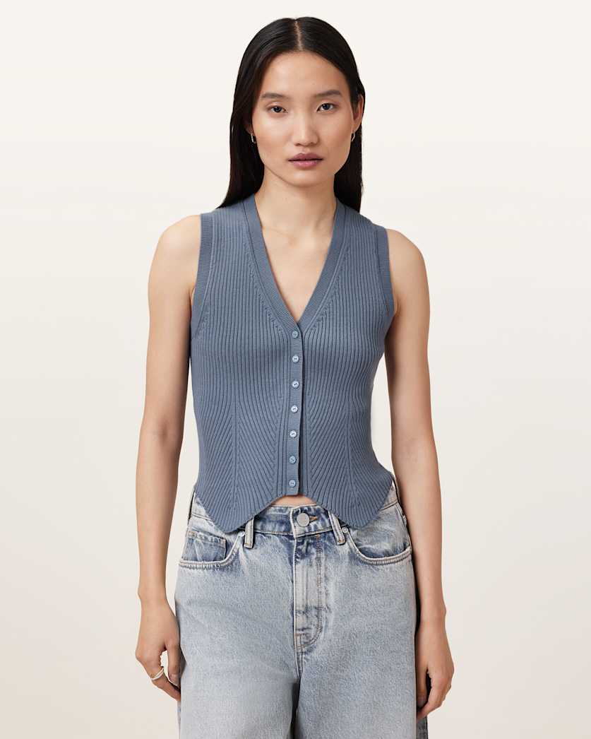 Cruz Ribbed Knitted Waistcoat
