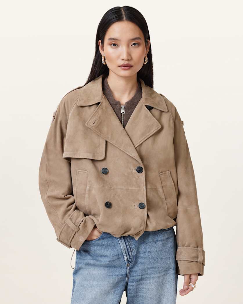 Reya Cropped Suede Mac