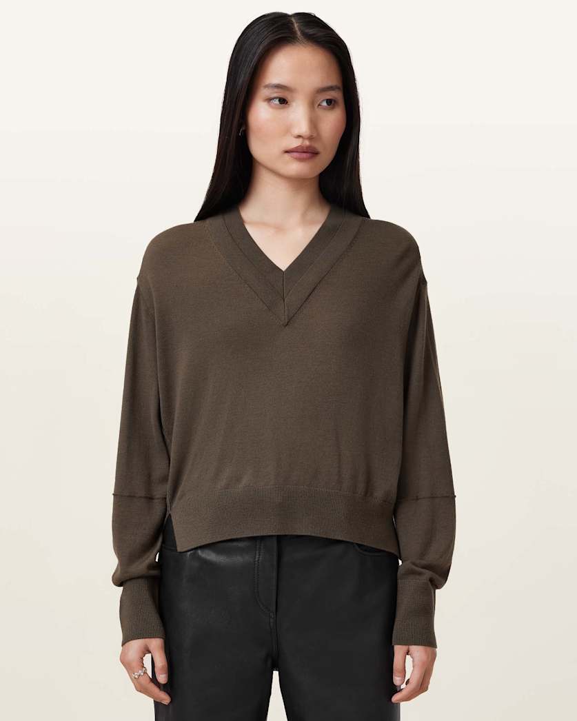 Julieana V Neck Wool Jumper