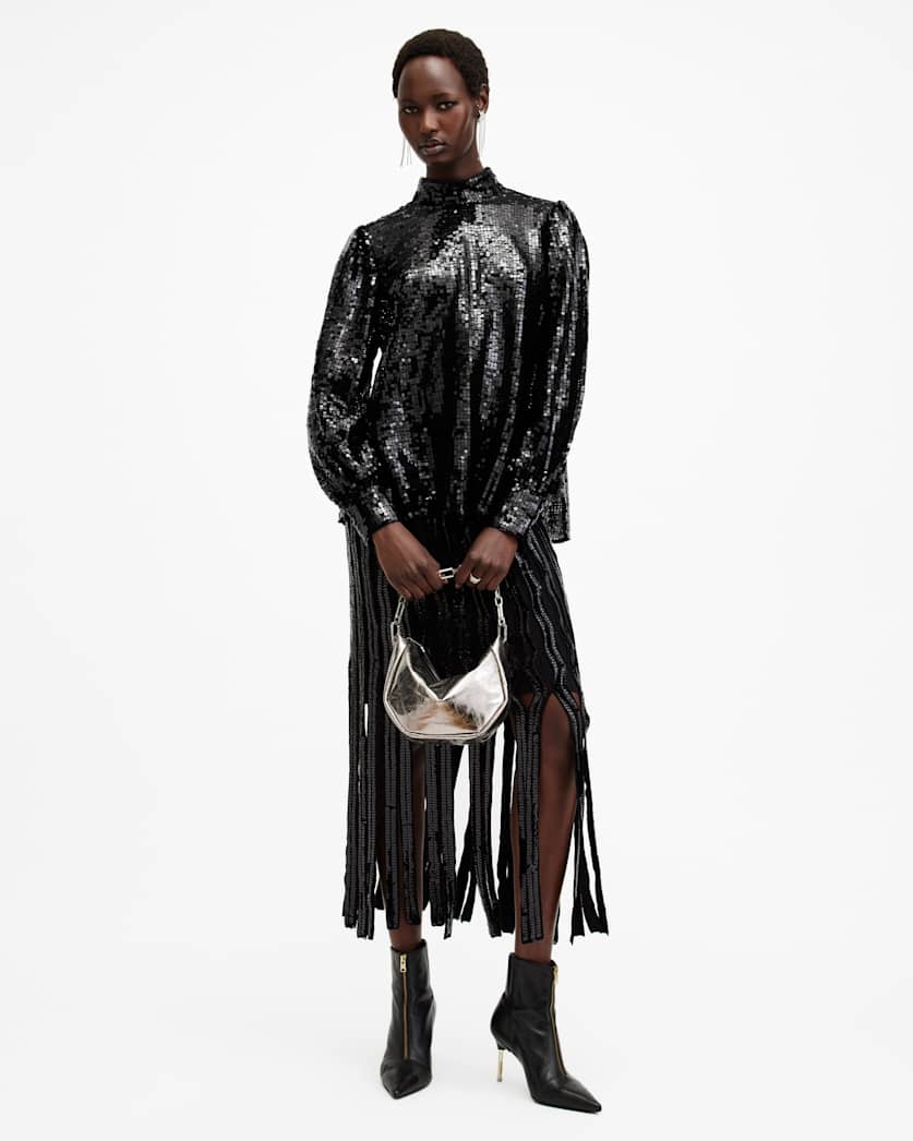 Whitney Long Sleeve Sequin Top