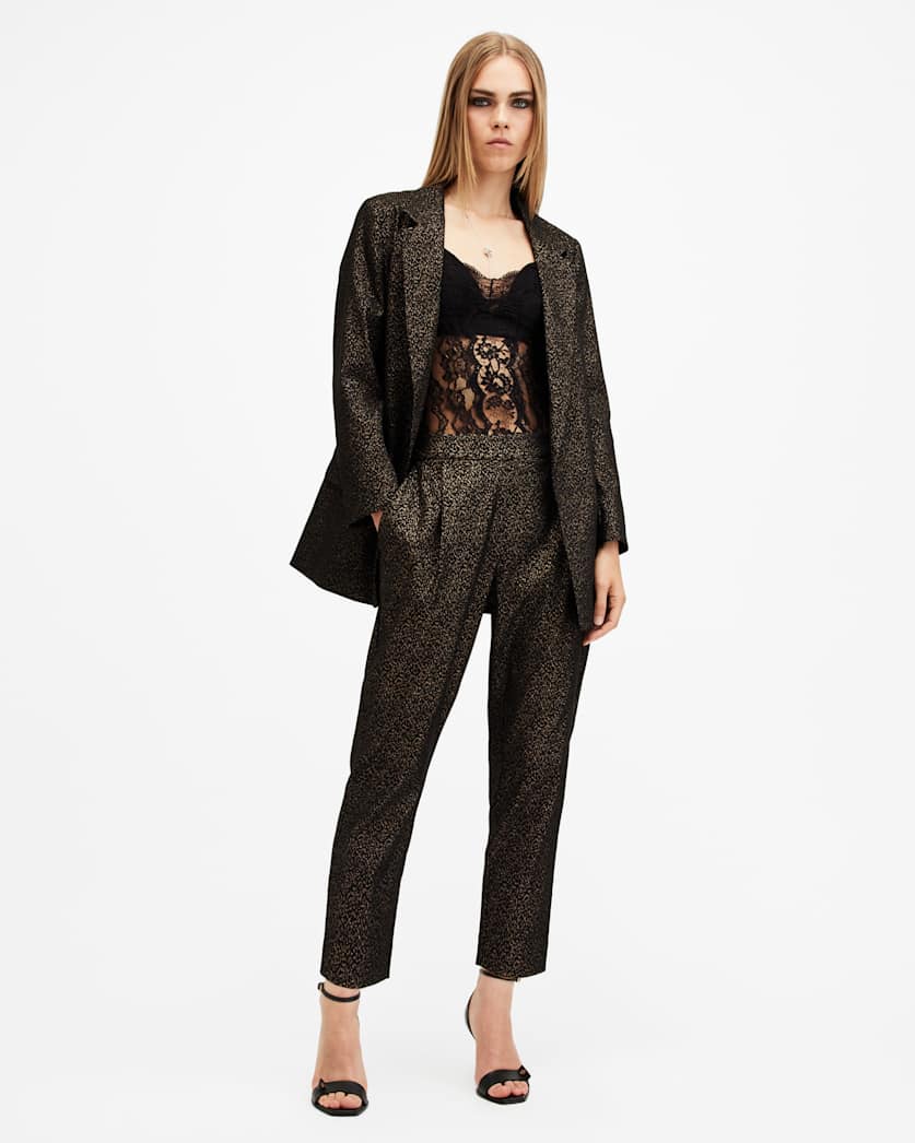 Aleida Leopard Print Shimmer Blazer
