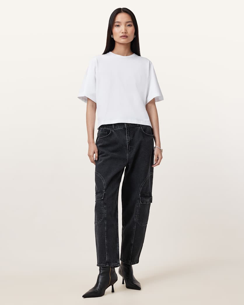 Daisy Mae Tapered Leg Cargo Denim Jeans