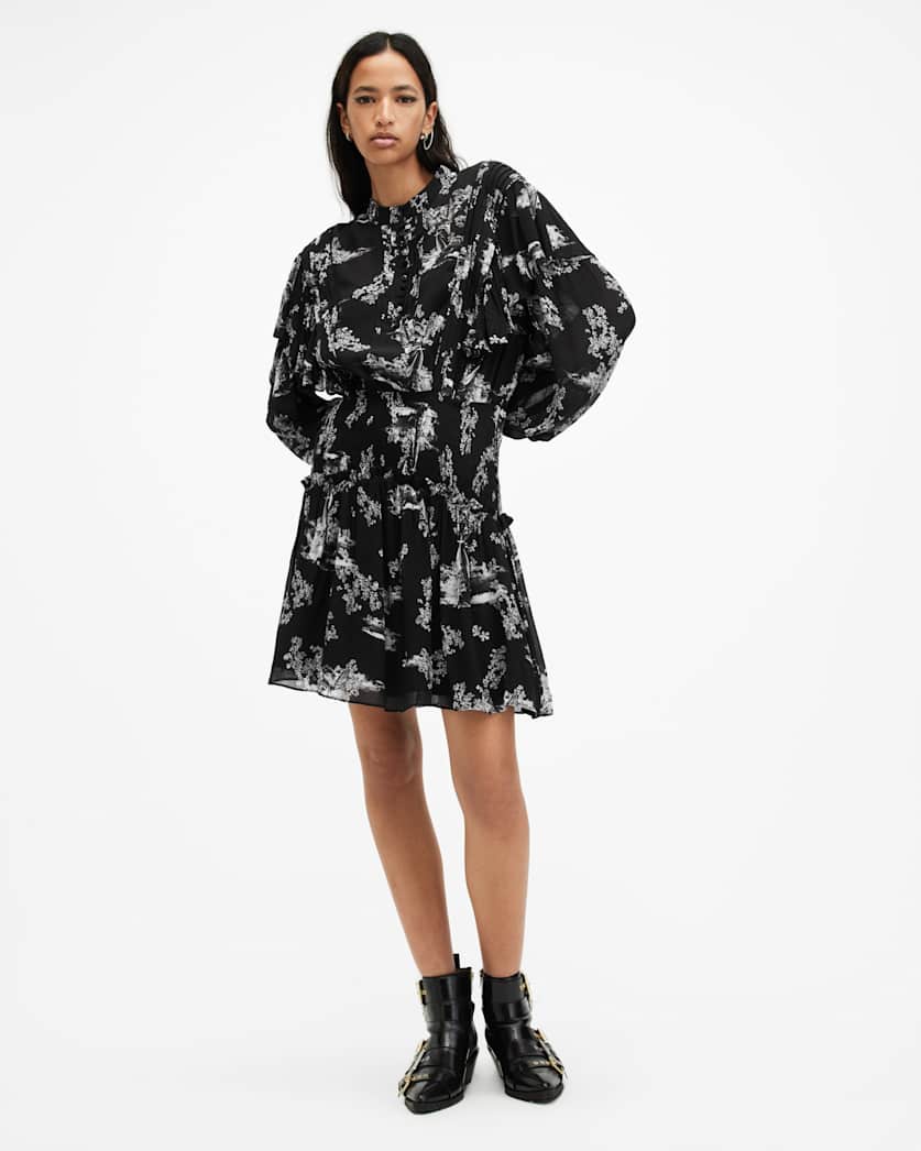 Aubrey Sheer Frill Mini Dress