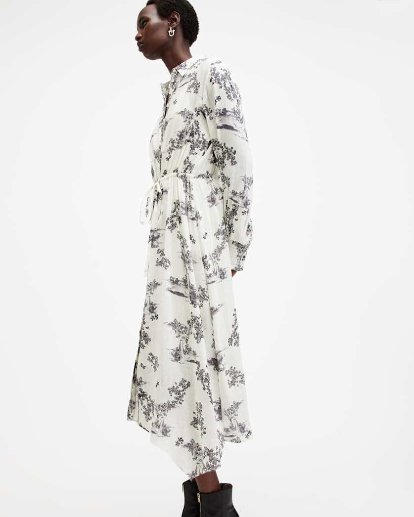 Skye Floral Asymmetric Hem Midi Dress