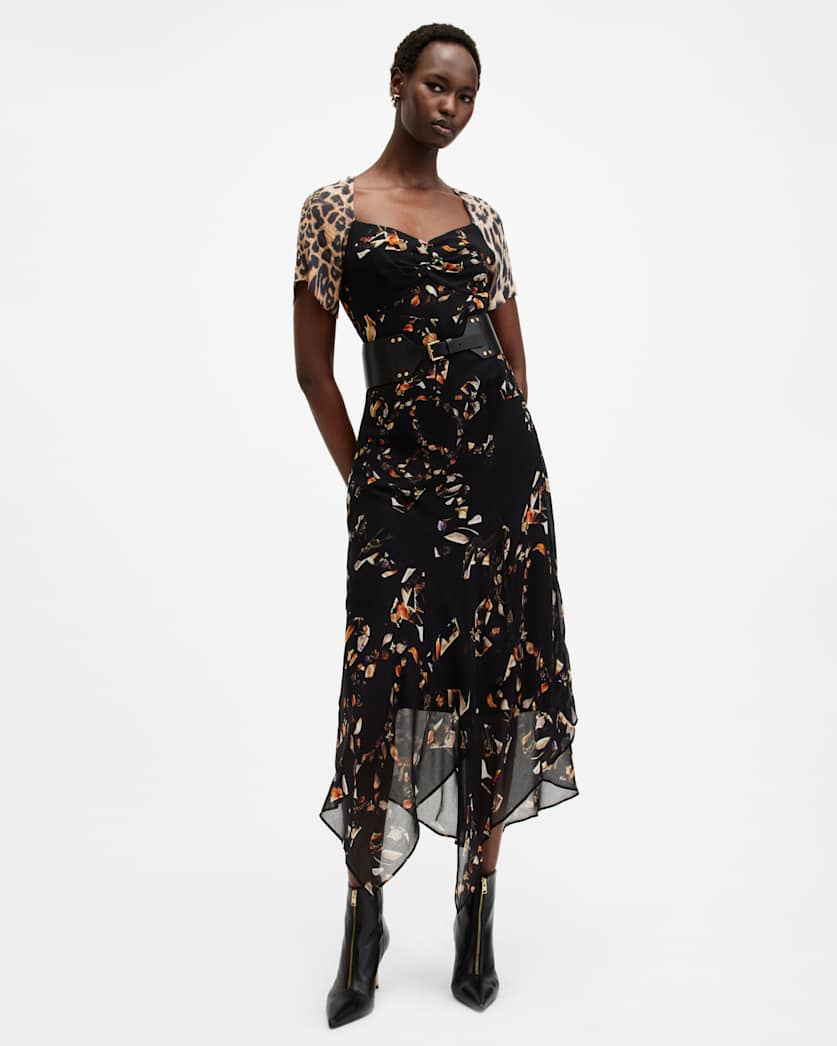 Leah Floral Print Midi Dress