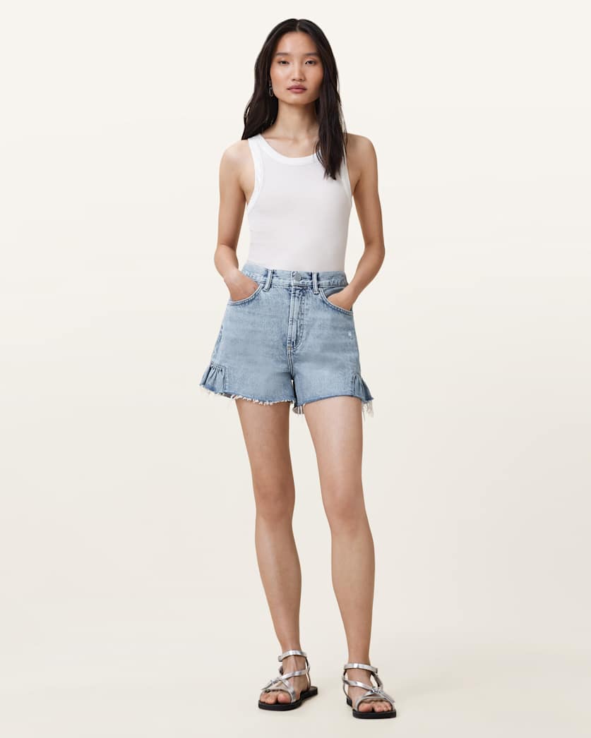 Eliana High Rise Denim Shorts