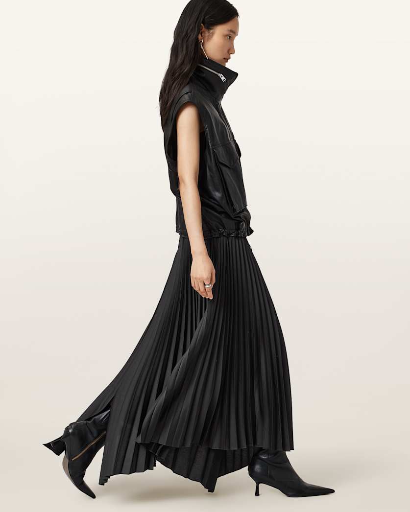 Jax Pleated Midi Skirt
