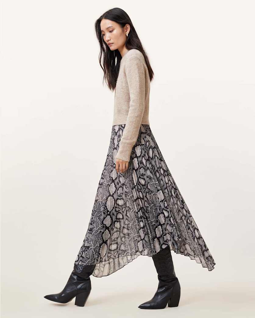Donatella 2-In-1 Snake Print Midi Dress