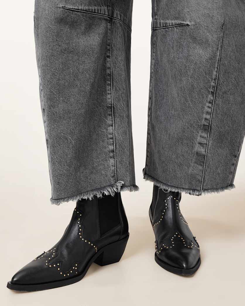 Denver Studded Leather Western Boots