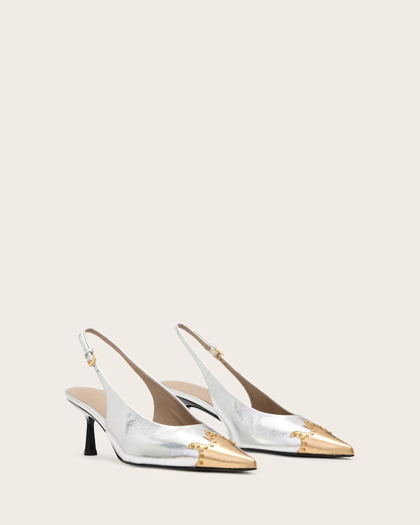 Denver Leather Slingback Heeled Shoes
