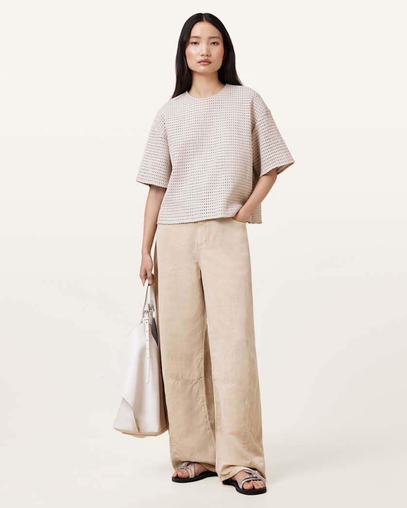 Jett Barrel Leg Linen Blend Trousers