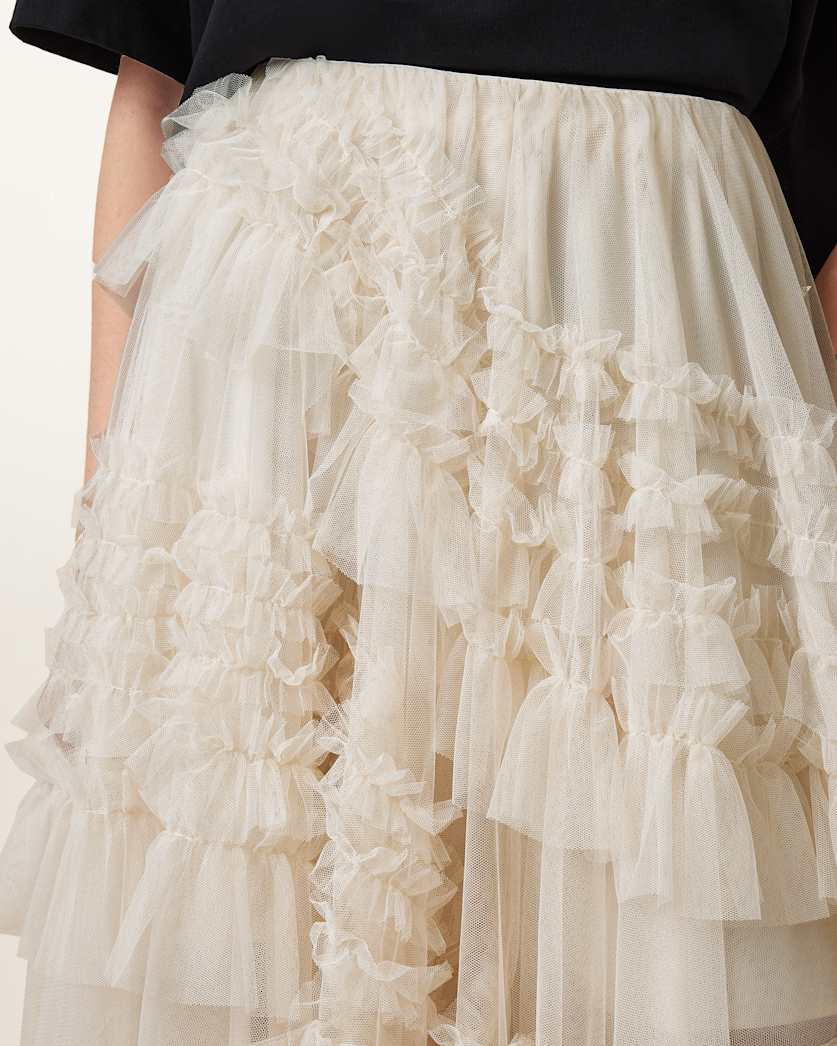 Jen Tulle Asymmetric Maxi Skirt