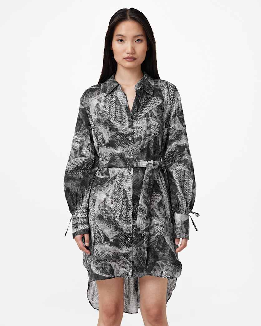 Leyla Silk Linen Blend Shirt Dress