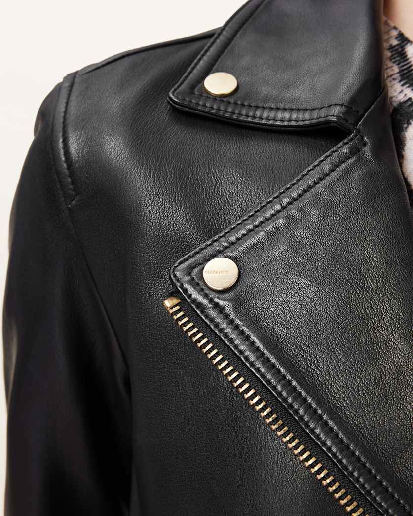 Dalby Slim Fit Leather Biker Jacket