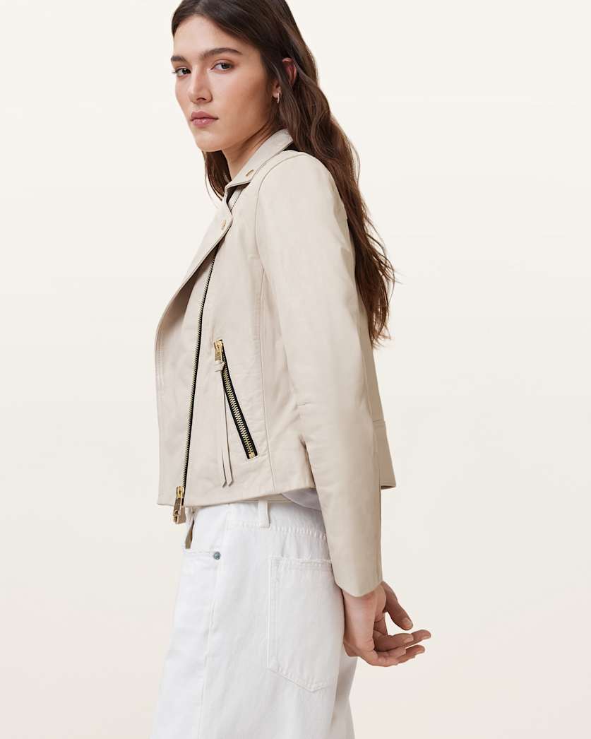 Dalby Slim Fit Leather Biker Jacket