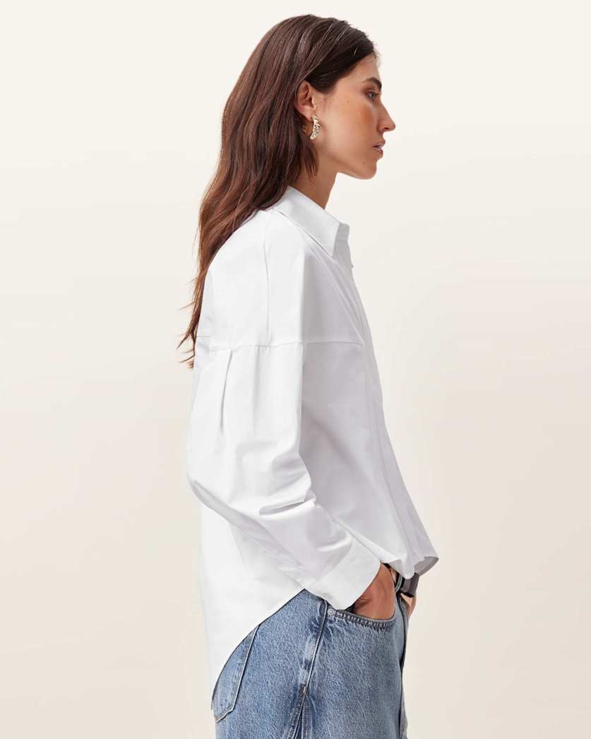 Toria Organic Cotton Dipped Hem Shirt